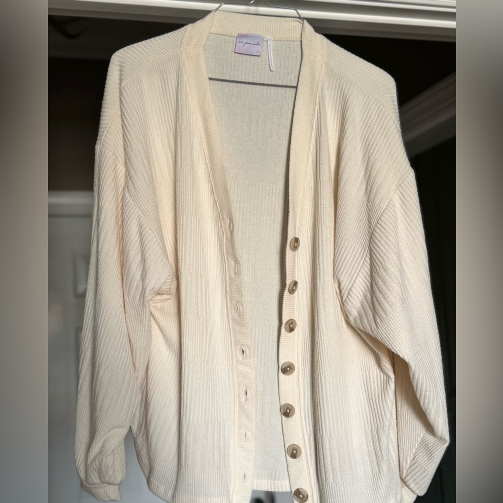 Urban Outfitters Cream Button-Up Cardigan(add on )